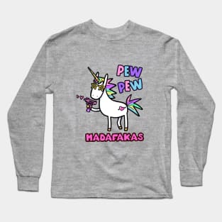 Pew Pew! Cool Unicorn Long Sleeve T-Shirt